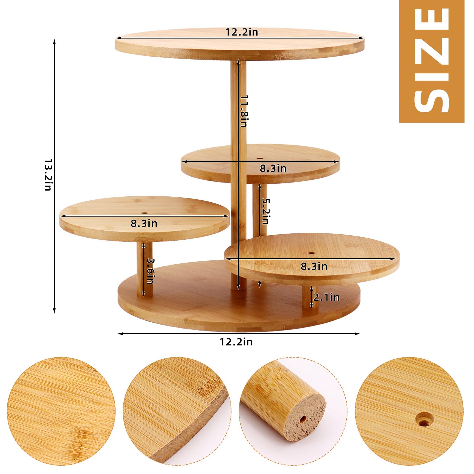 Tortenständer,Cupcake Ständer-4 Etagen für 50 Cupcakes,Auslageständer Dessertturm Gebäckständer,Gestufter Tablett Dekor, für Hochzeit, Geburtstag, Party (2.39)