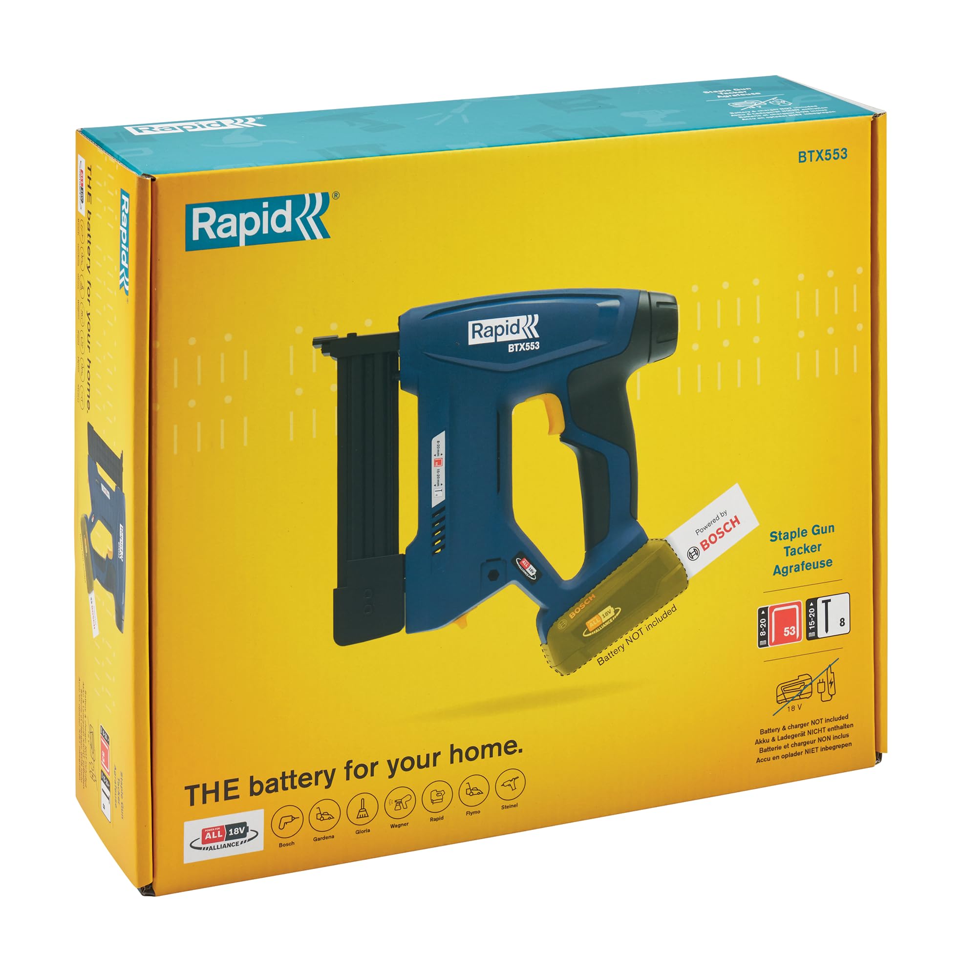 Rapid 18V Akku-Tacker BTX553 für Feindrahtklammern - POWER FOR ALL
