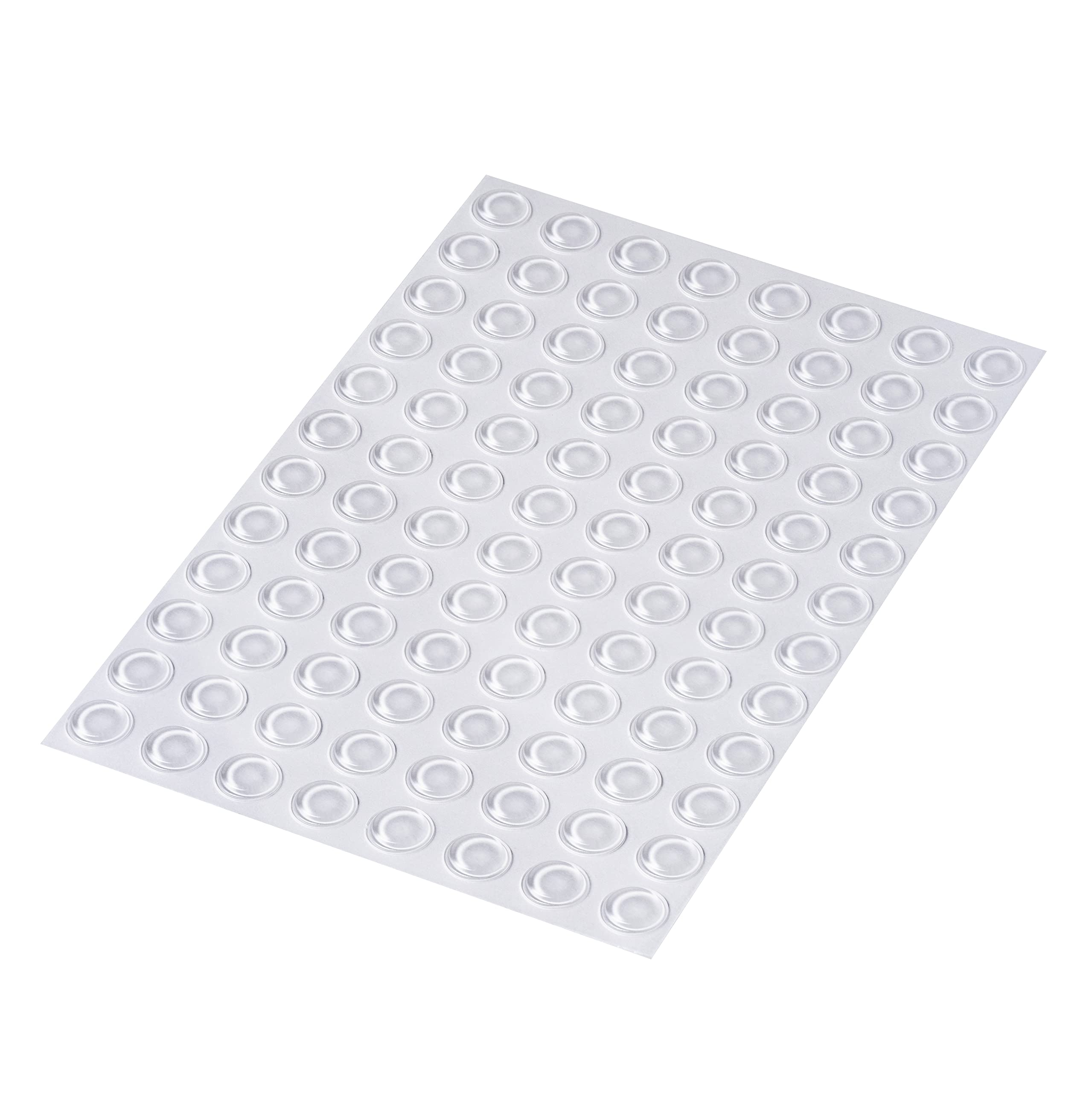 Happy Bananas Self Adhesive Clear Bumper Pads, Flat Topped Rubber Feet for Glass Table Tops, Coasters, Metal & Crafts – 10.1 mm x 1.8 mm (96)