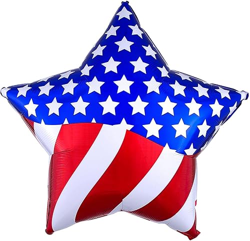 Globo de Mylar Patriotic Star de 28 pulgadas