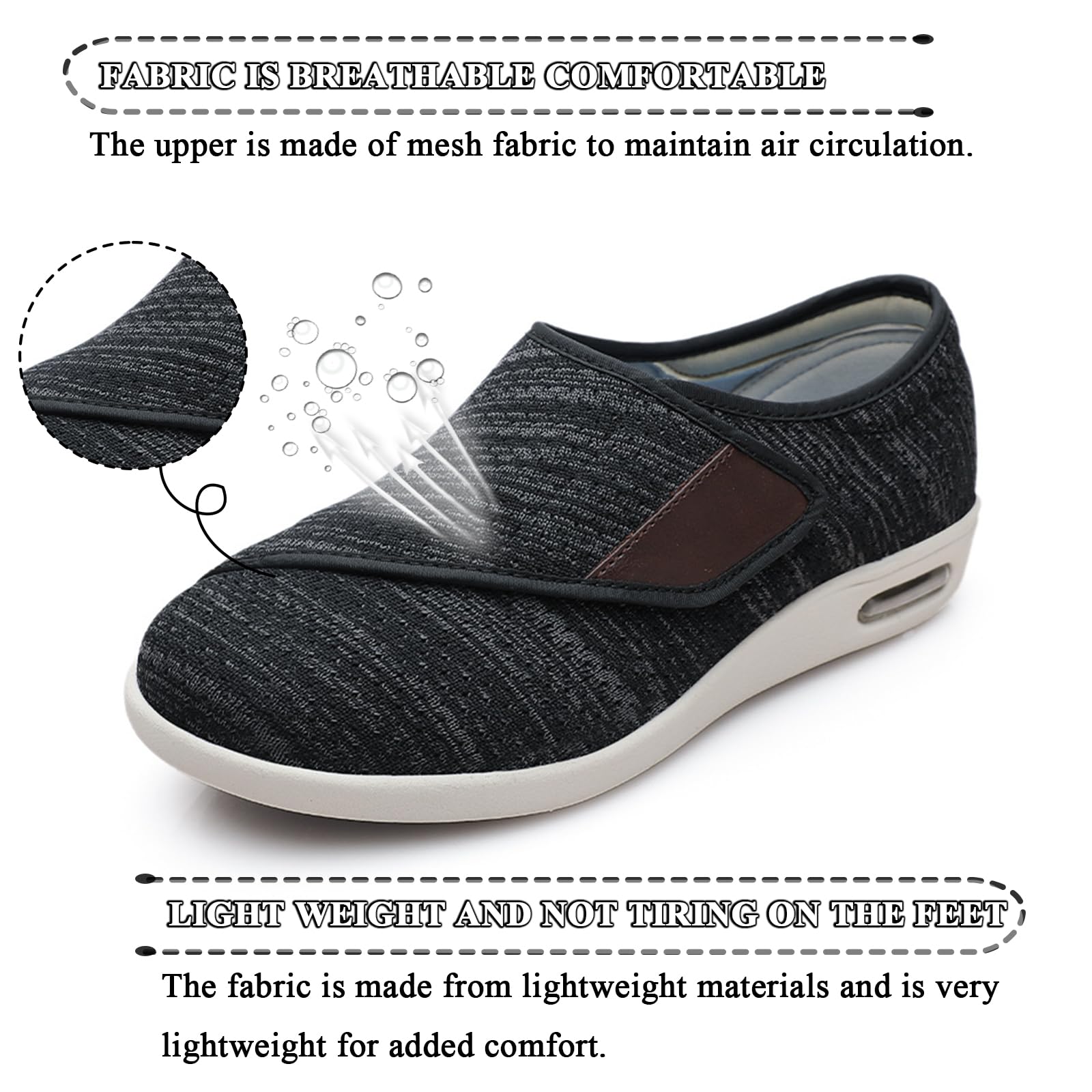 Zapatos para DiabéTicos, Zapatos para Caminar en Verano,Zapatos CóModos Antideslizantes para Mujer, Transpirable Anchas Deportivas para Hombre