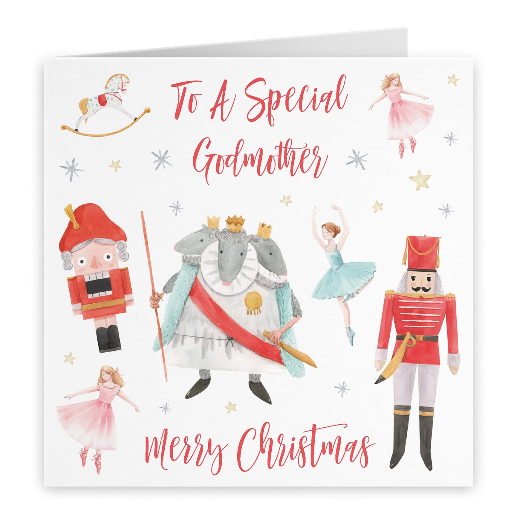Hunts England - Godmother Christmas Card - To A Special Godmother - Merry Christmas - Nutcracker Collection - Fun Xmas Card - Image 2