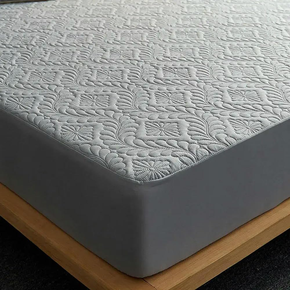 Sábana Acolchada Impermeable ZBDZSW con elástico, Protector de colchón de Color sólido, tamaño Queen y King, sábana para Cama Doble, tamaño Queen/King