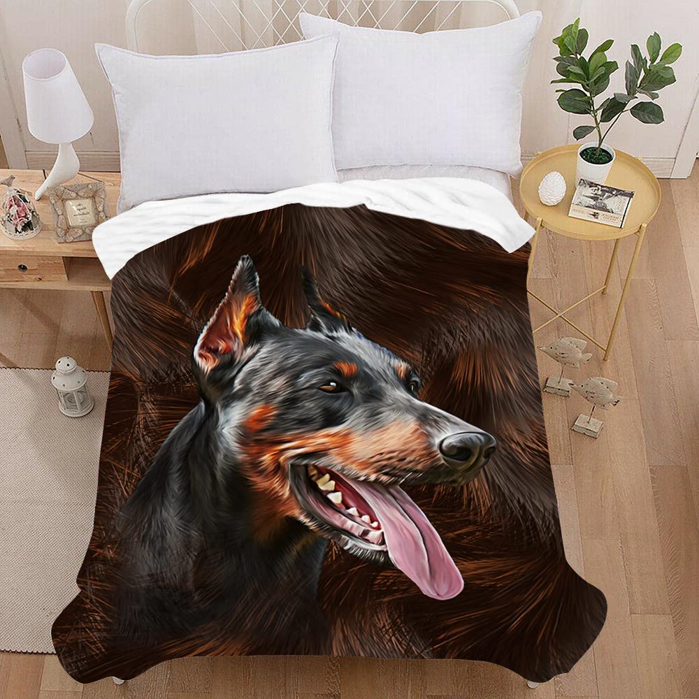 Coperta Plaid in Flanella, Treer 3D Cane Stampa Coperta Pile, Microfibra Coperta Divano Morbida Trapunta per Bambini/Adulti/Singolo Matrimoniale Letto (150X200cm,Cane Grossa Taglia