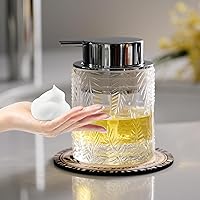Vista 12 de Dispensador de jabón espumoso, paquete de 2, dispensador de jabón de manos de espuma para baño, cocina, botellas de vidrio transparente recargables