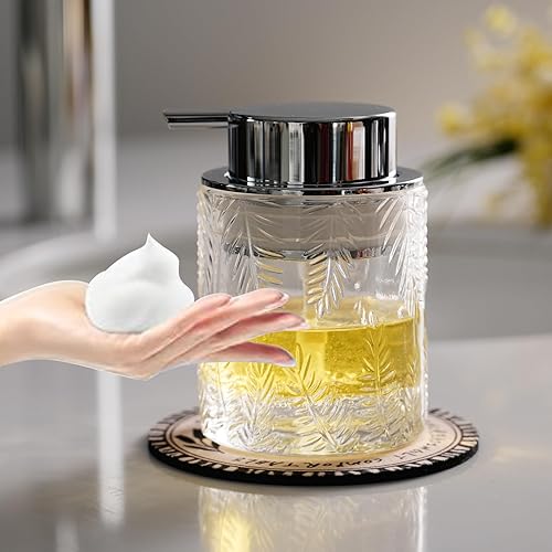 Miniatura 12 de Dispensador de jabón espumoso, paquete de 2, dispensador de jabón de manos de espuma para baño, cocina, botellas de vidrio transparente recargables