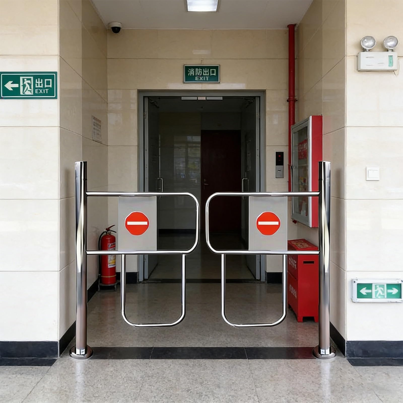 Cancello Battente Pedonale a Chiusura Automatica, Acciaio Inox a Molla