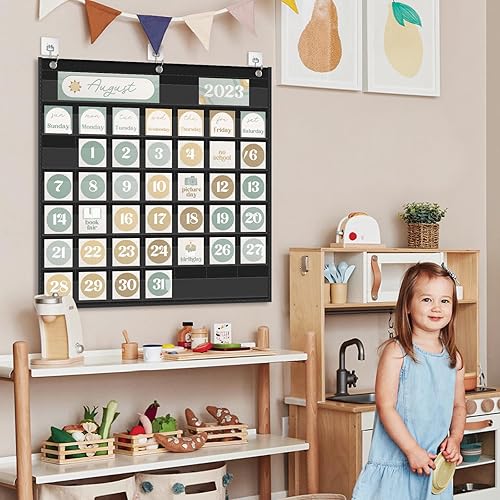 Miniatura 4 de EAMAY Calendario mensual de bolsillo para el aula para tarjetas de 2.75 x 2.75, suministros de escuela en casa y artículos imprescindibles para el