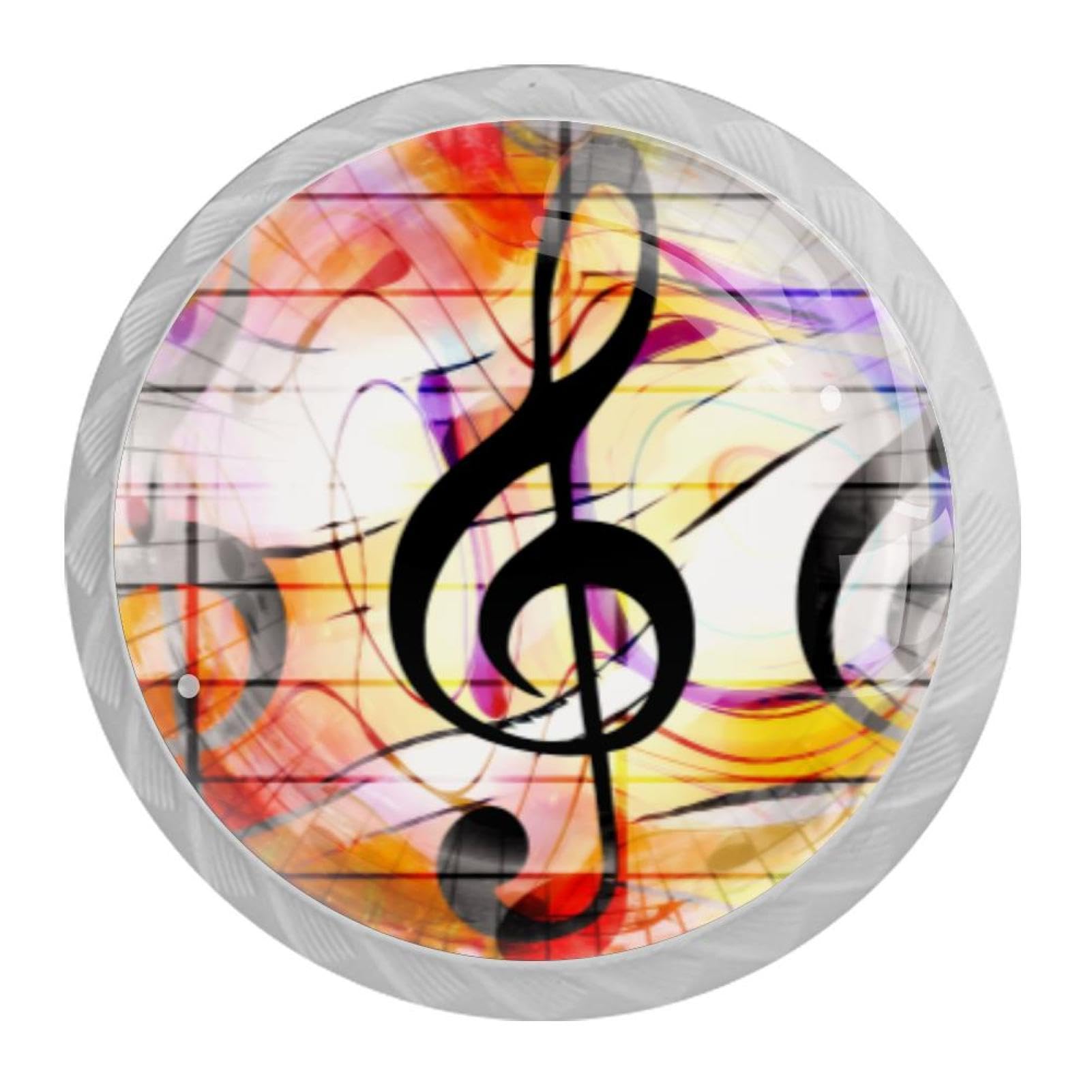Tqmspg 4 Pieces Drawer Pulls Music Notes Door Knobs Dresser Handles for Kitchen Wardrobe Cupboard Hardware Furniture