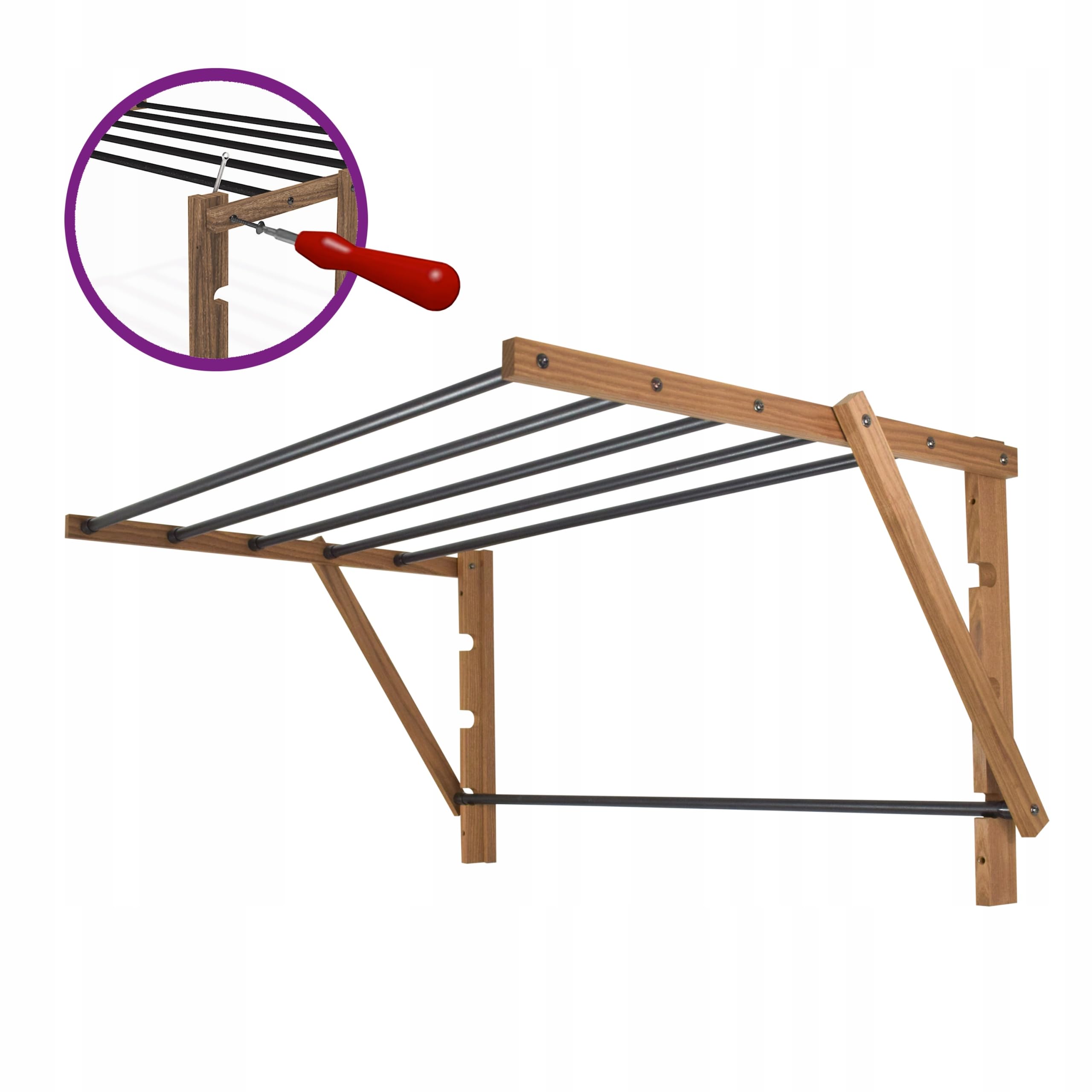 SEPIO Wäscheständer Ausziehbar - Ausziehbare Wäscheleine - Balkon Wand Wäscheständer - Wandtrockner - Badezimmer Wäsche Trocknen