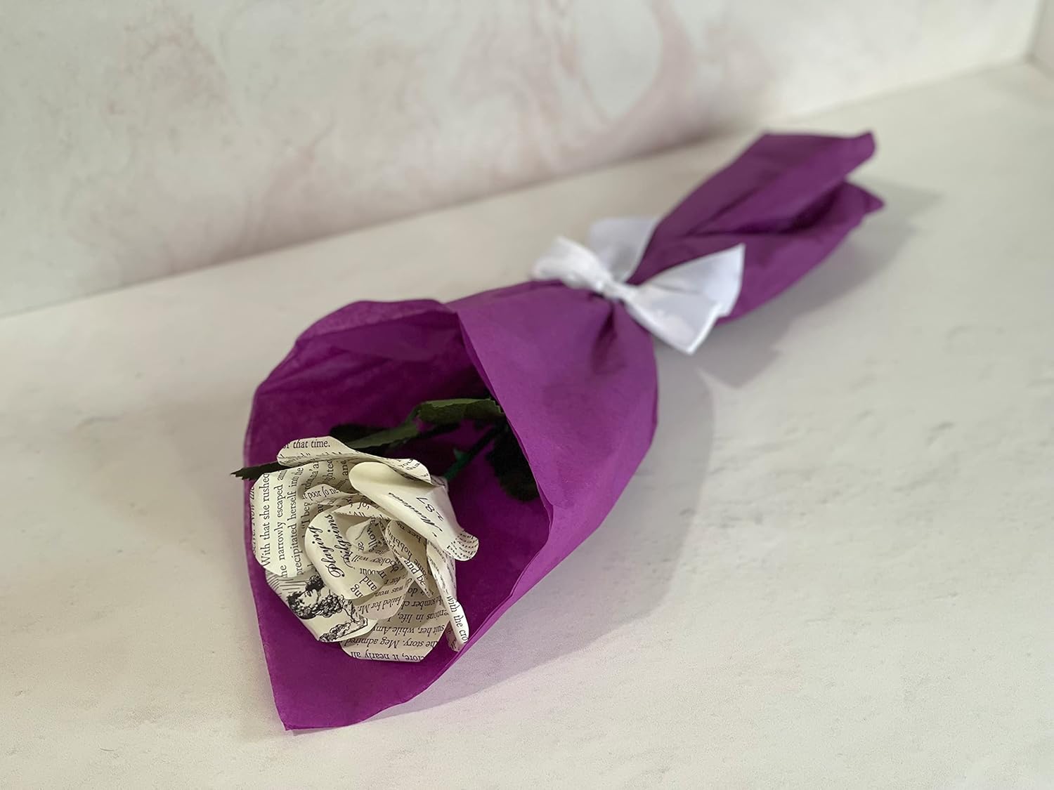 Little Women Paper Roses – Handmade 3-Inch Flower from Preloved Book Pages – Unique Book Lover Gift for Anniversary, Birthday, Graduation, Wedding, or Bookish Home Decor