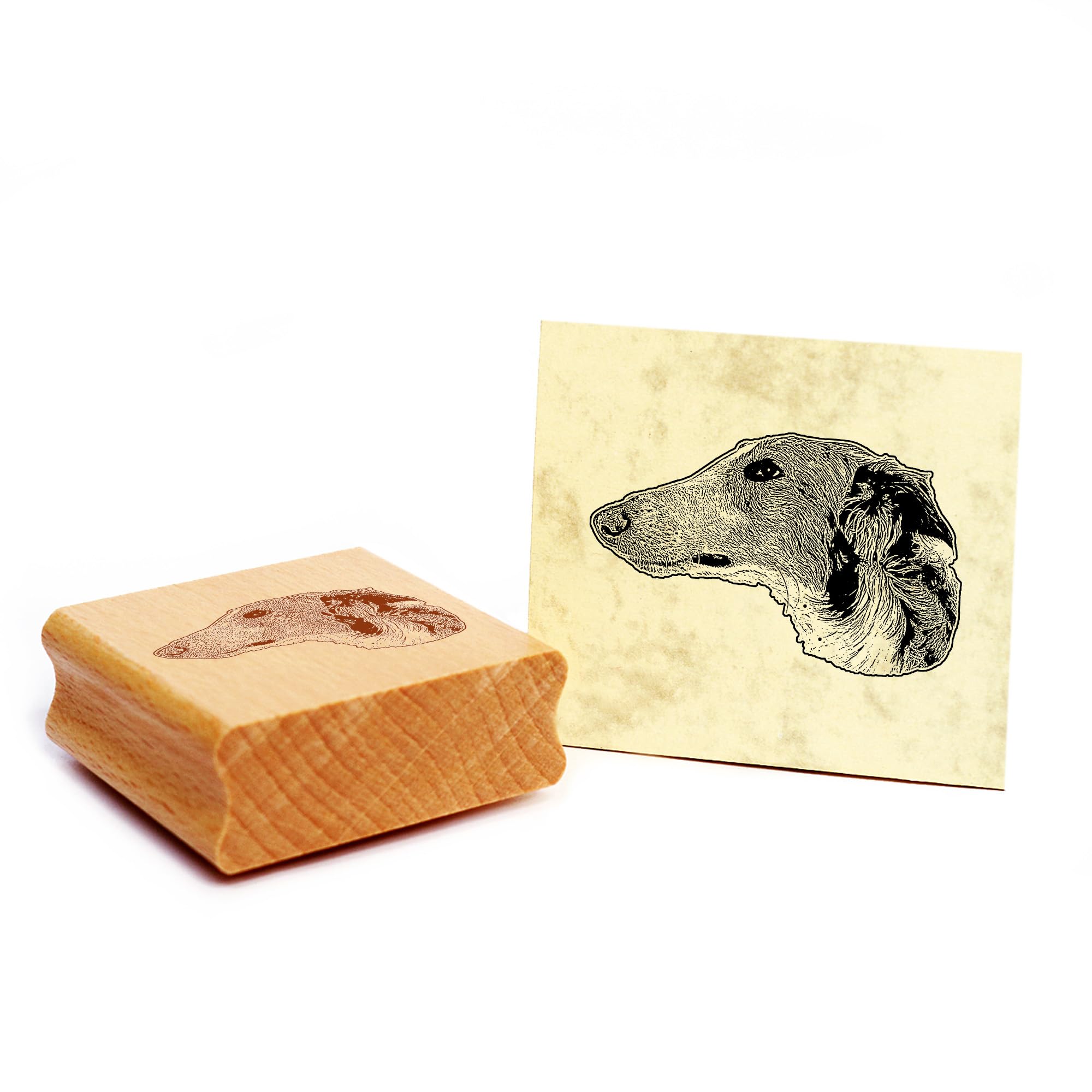 Dekolando Motif Stamp Barsoi Dog Wooden Stamp 48 x 31 mm — image 1