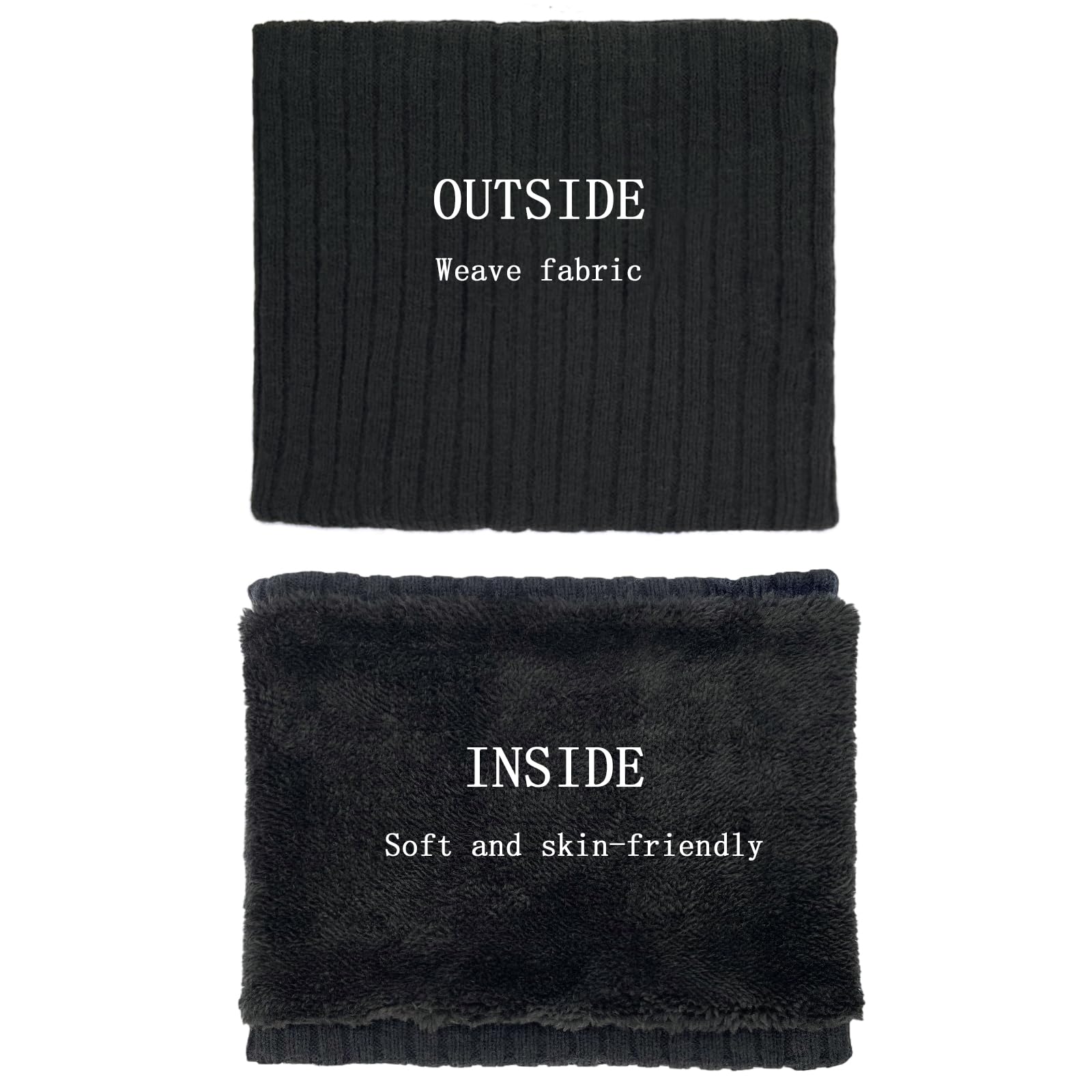 Braga Cuello Invierno Hombre Mujer, Calentador de Cuello Polar Térmica Cálido Bufanda Snood para Esquí Snowboard Moto Ciclismo Running