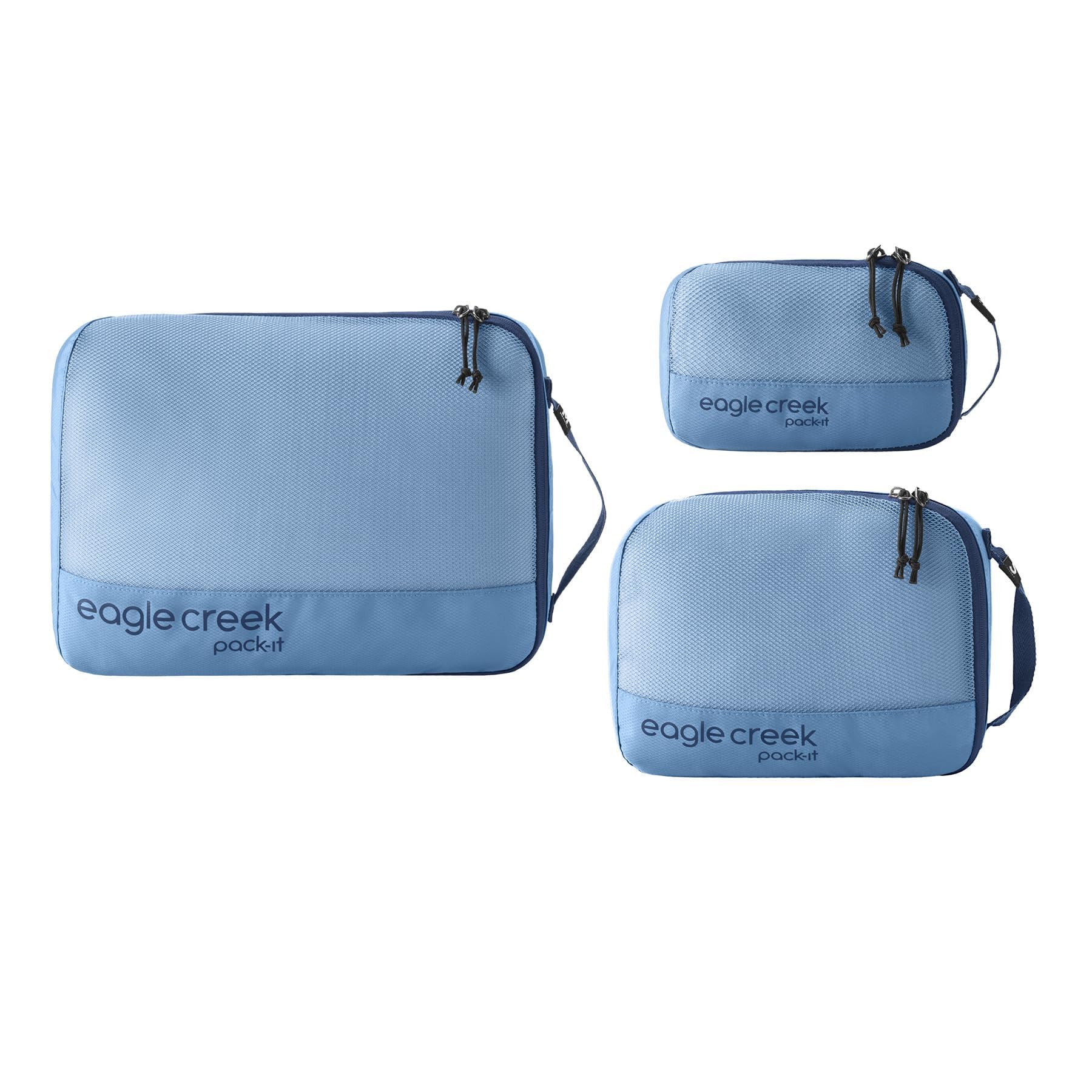 eagle creekEagle Creek Pack-It Reveal Cube Set - Packing Cubes for Compartmentalizing Luggage - Durable - Ultra-Lightweight - Water-Resistant - Easy Grab Zipper Pull - Mesh Windows, Blue, One Size, Pack-It