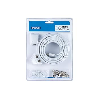 Status TV Aerial Cable Extension Kit 15m, White