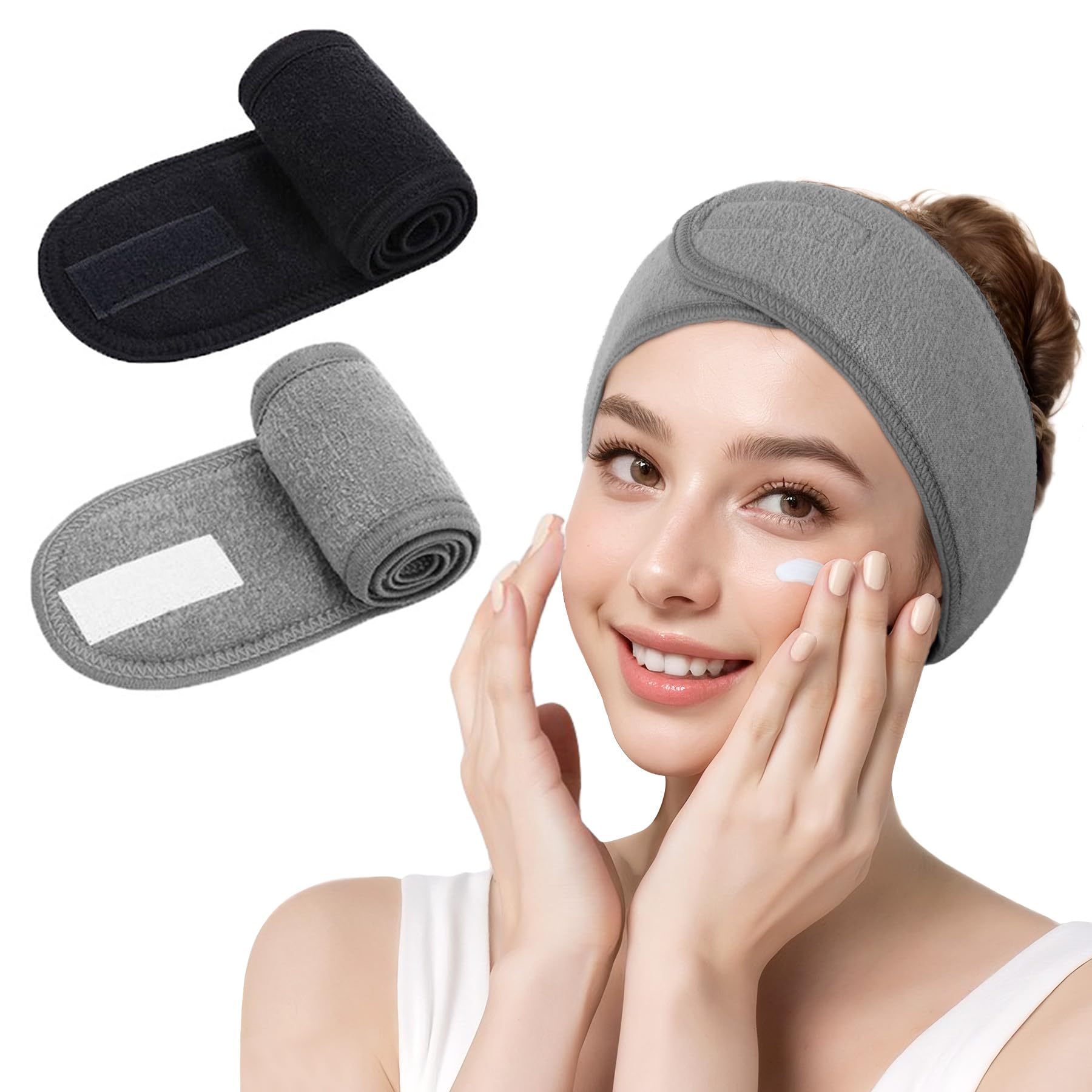 LADES Spa Facial Headband for Women – Soft Terry Cloth with Adjustable Hook and Loop, Comfortable & Secure Fit for Skincare, Makeup, Face Washing