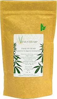 Venus Hemp – Hemp Protein Powder – Made from UK Grown Hemp Seeds – Compostable Packaging – 50% Protein – 100% Plant Based Protein – Pure, Natural & Vegan – 250g