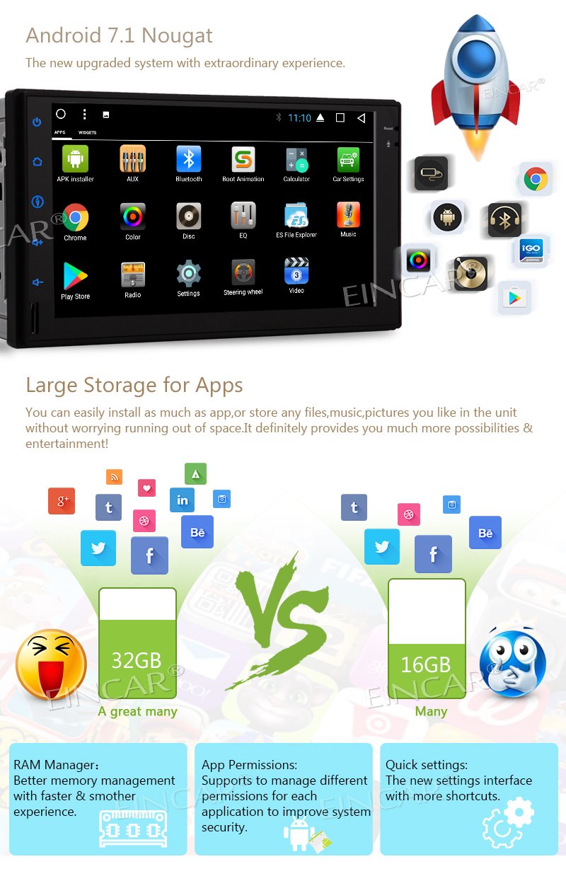 Amazon | 7インチの容量性タッチスクリーンヘッドユニットのAndroid