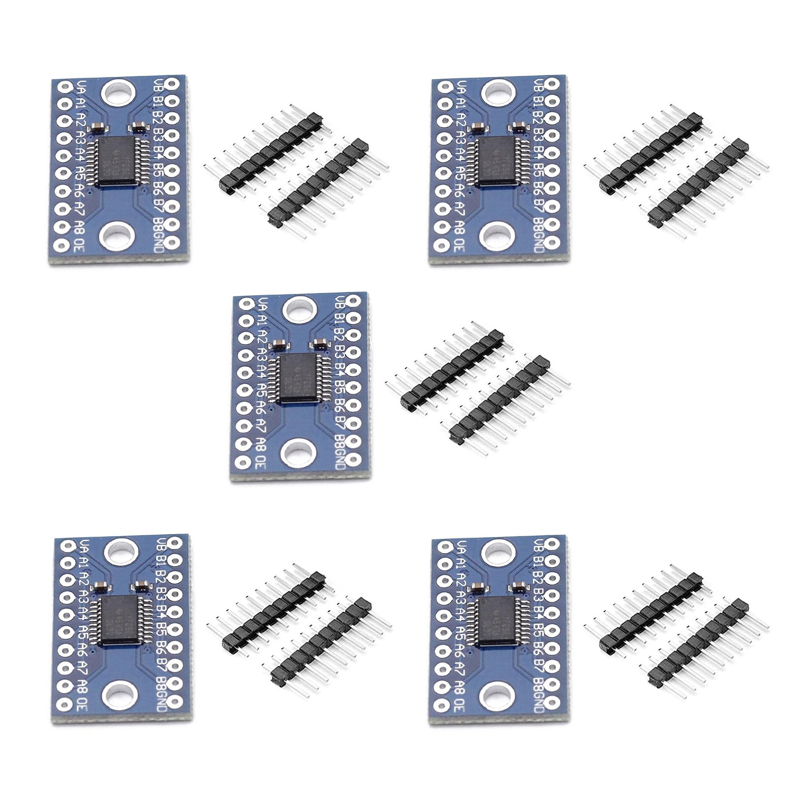 KY3D 5pcs TXS0108E High-Speed Full Duplex 8-Way 8-Channel Level Conversion Module 1.8V/3.3V/5V 8-bit Bidirectional Voltage Converter Module