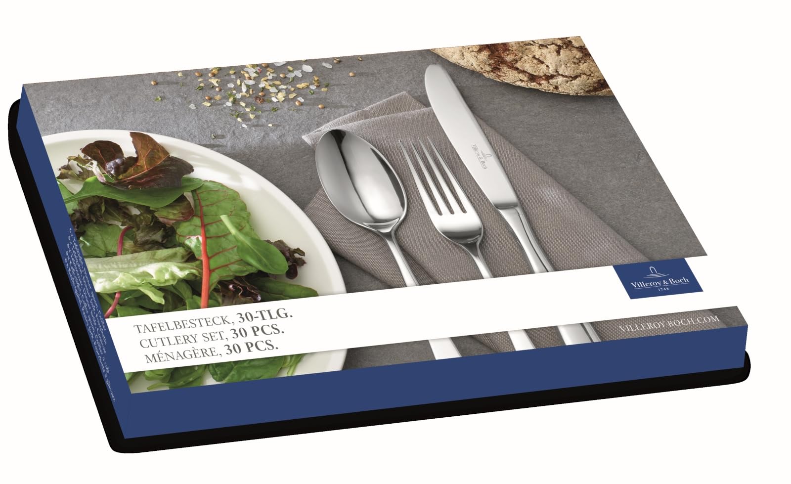 Villeroy & Boch Lot de 30 couverts en acier inoxydable : Villeroy