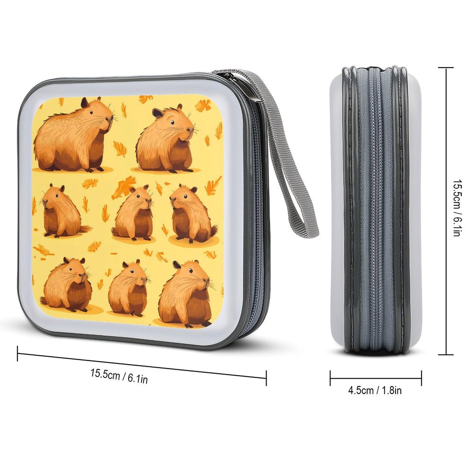 Capybara CD Case Portable DVD Holder Storage Organizer for Home Travel