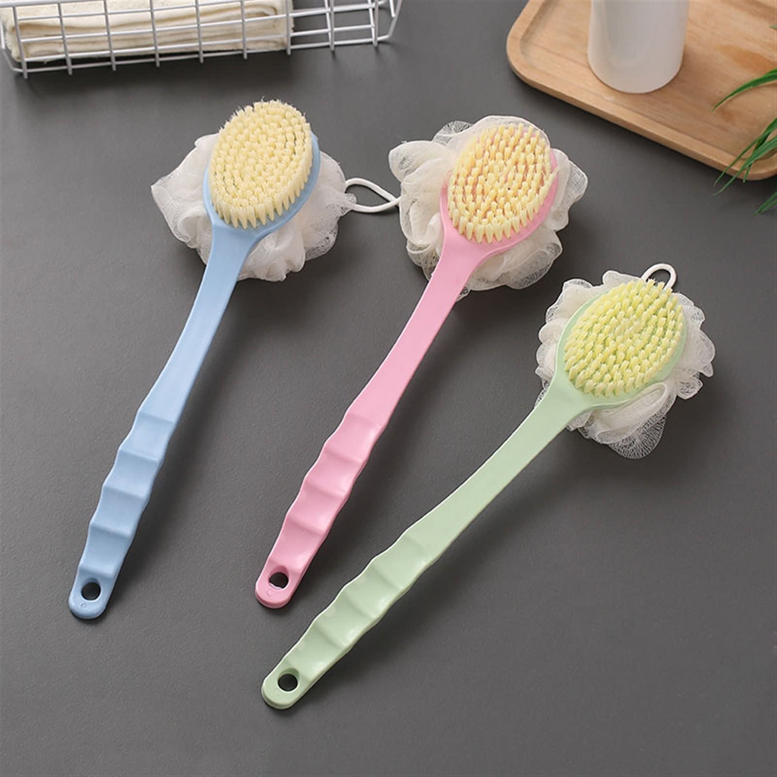 Esponjas de Ducha, Cepillo de Mango Largo, Toalla de baño, artículos de baño para el hogar, Cabello Suave, Espalda de baño