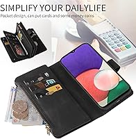 Vista 4 de Asuwish Funda de teléfono para Samsung Galaxy A22 5GBoost Mobile Celero 5G Funda tipo cartera con protector de pantalla de vidrio templado y correa