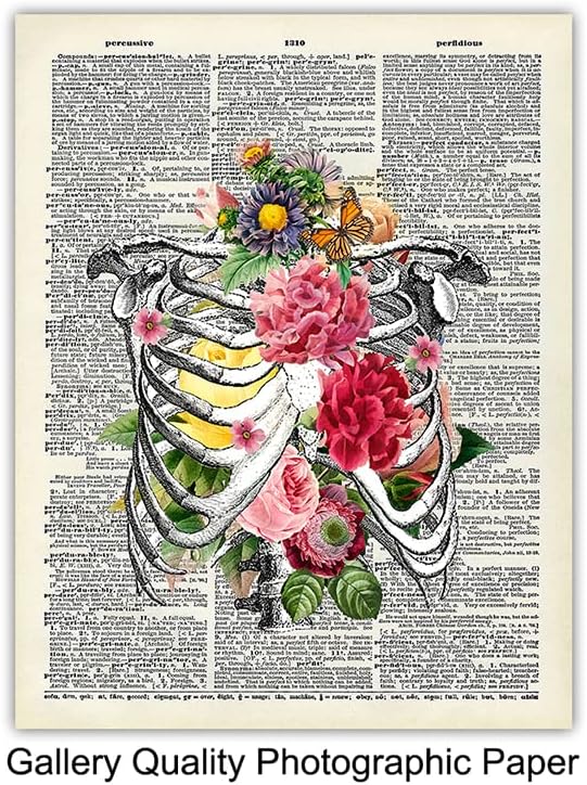 Vintage Human anatomy Poster Set LARGE 11x14 - Floral Wall Art for Medical Student, Physician - Retro Wall Decor for Hospital, Clinic, Doctor Office - Unique Gift for ER Nurse, Shabby Chic Decor