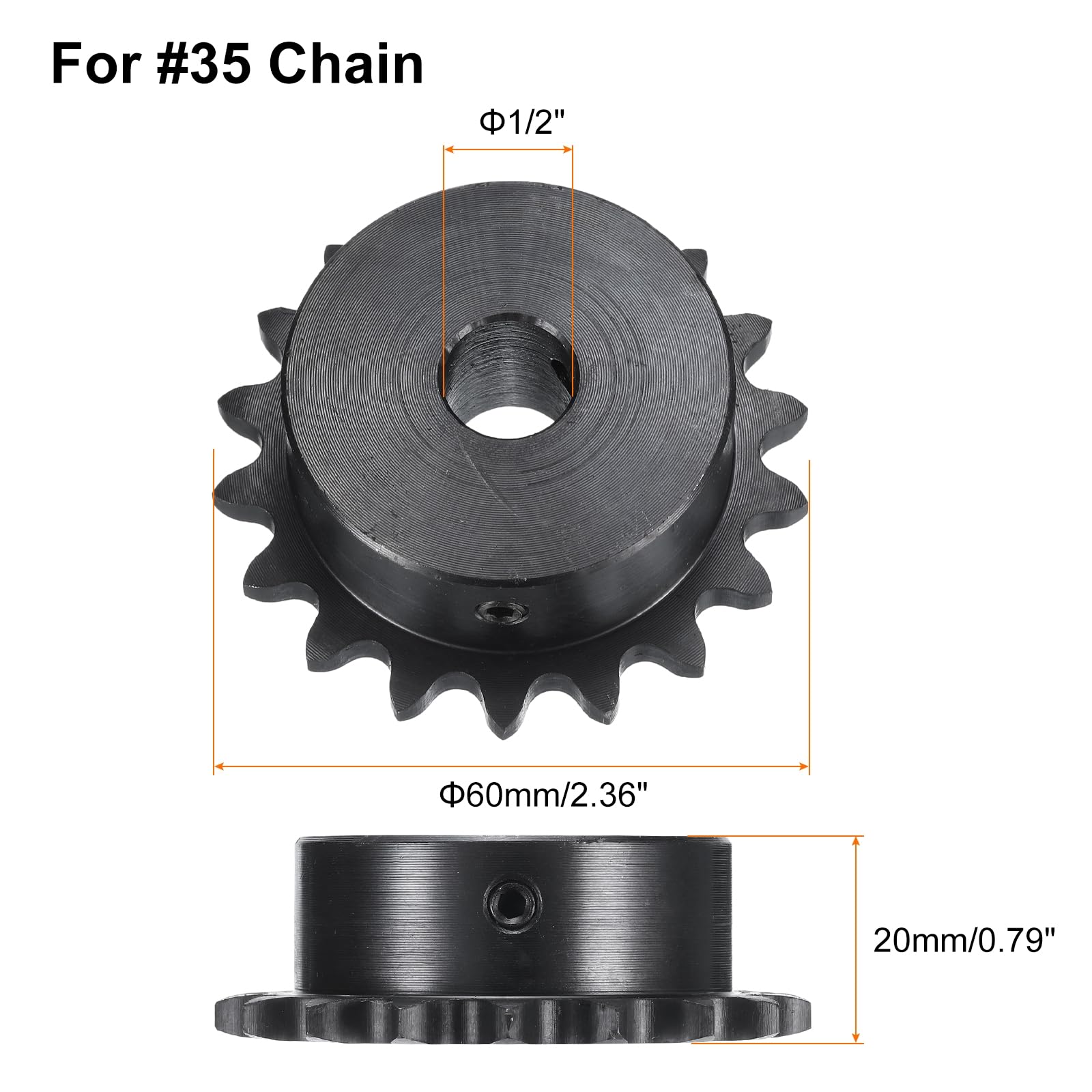 uxcell #35 Chain Idler Sprocket C Type, 1/2