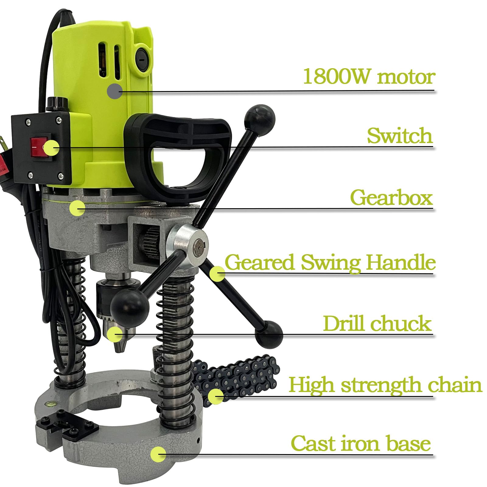 Maisutseb Electric Pipe Hole Punch,1.8kw Steel Hole Puncher,Firefighting Pipe Opening Machine,25-114mm Opening Diameter, 24-165mm Pipe Diameter,for Steel Iron Galvanised Pipes