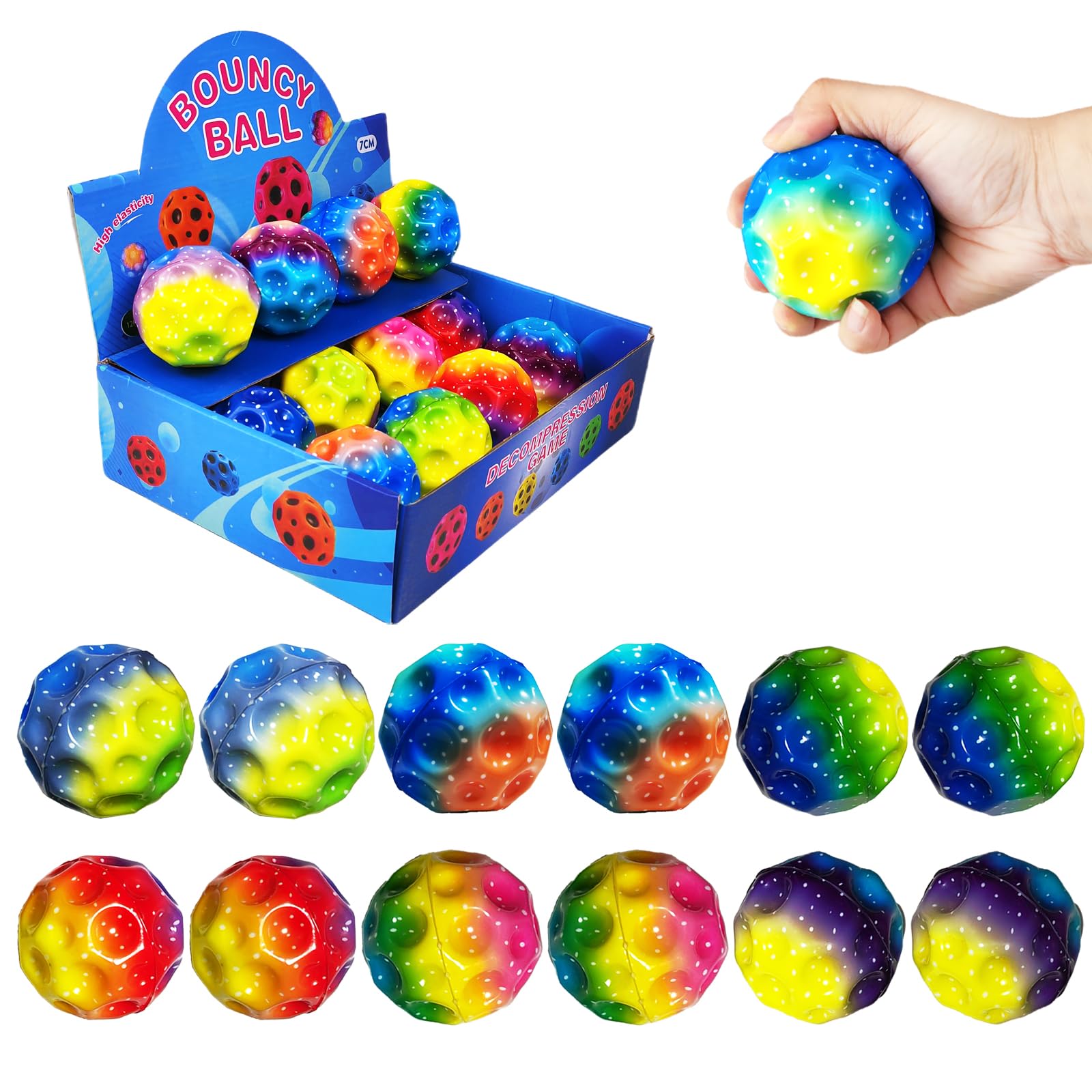 ZHEBAG Bouncy Ball, Colorful Big Super Bouncy Astro Balls, Extreme High Bouncing Balls for Kids,Fun Kids Lightweight Foam Jump Balls for Outside, Improve Hand Eye Coordination Ability