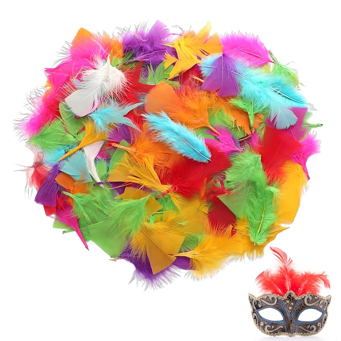 600 Plumas Coloridas, Plumas De Ganso Naturales, Decoración DIY Para Manualidades Infantiles, Fiestas, Bodas, Decoración Del Aula, 5cm, Multicolor