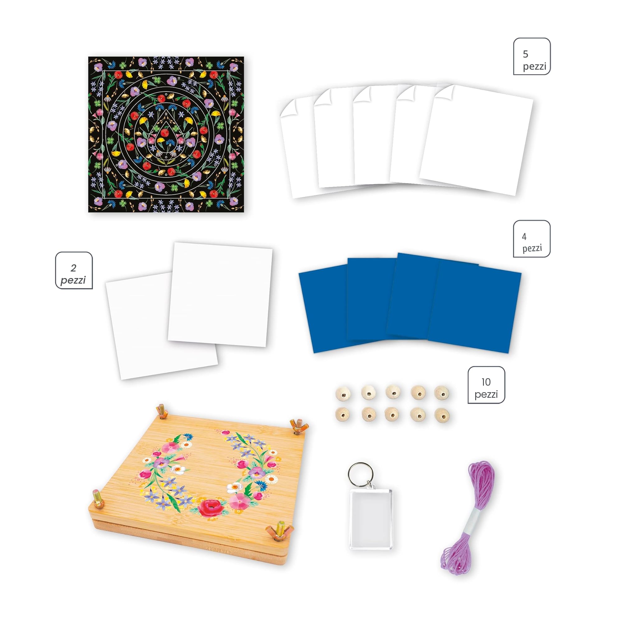 Janod - Kit Pressa-Fiori per Bambini - 6 attività da Realizzare - Les Ateliers Déco - Kit attività Creative Bambini - Abilità Fino-Motorie e Concentrazione - dai 7 Anni, J07879