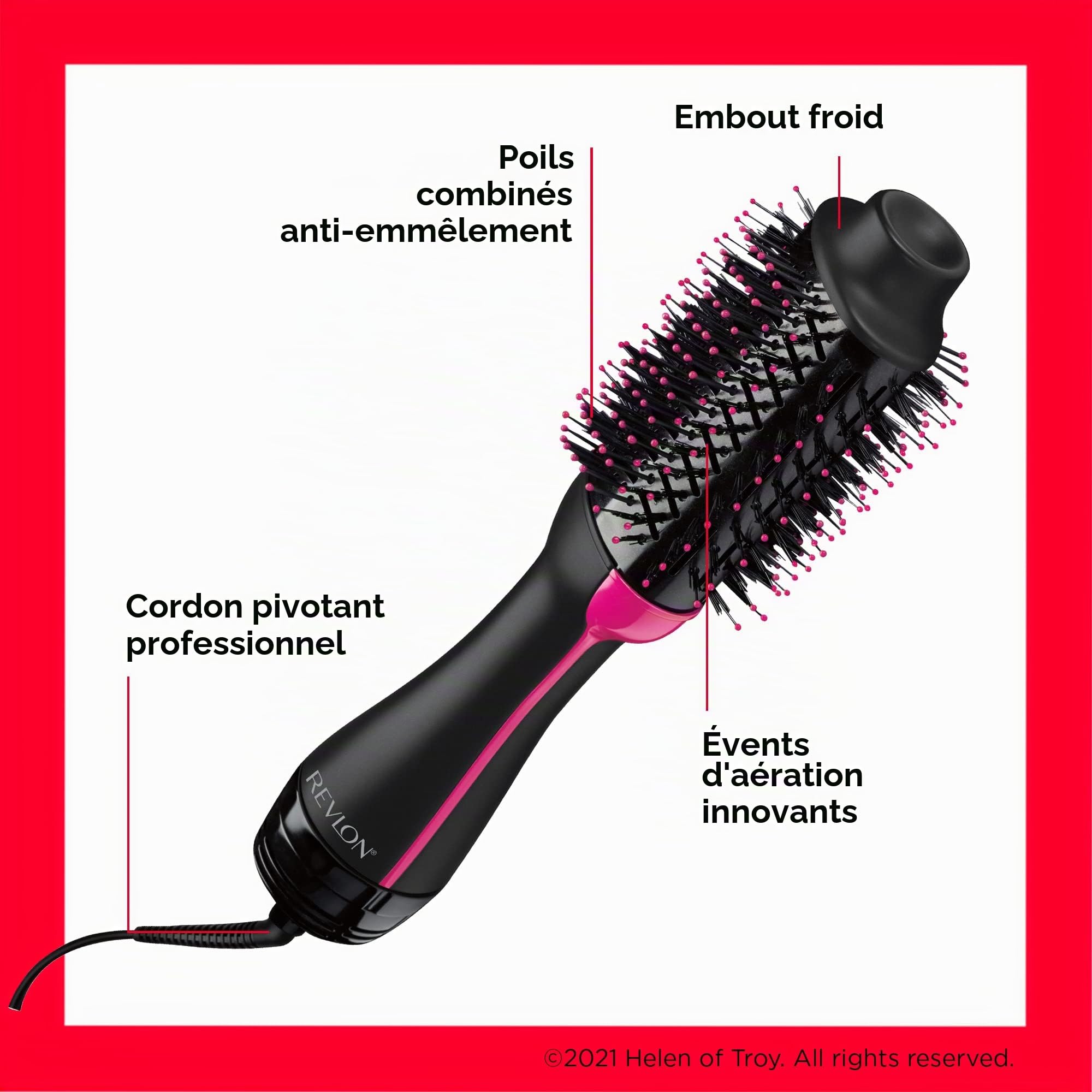 Revlon Salon Sèche-cheveux One-Step et Volumiseur (One-Step, TECHNOLOGIE IONE et CÉRAMIQUE, cheveux moyens à longs) RVDR5222UK - Système de prise britannique