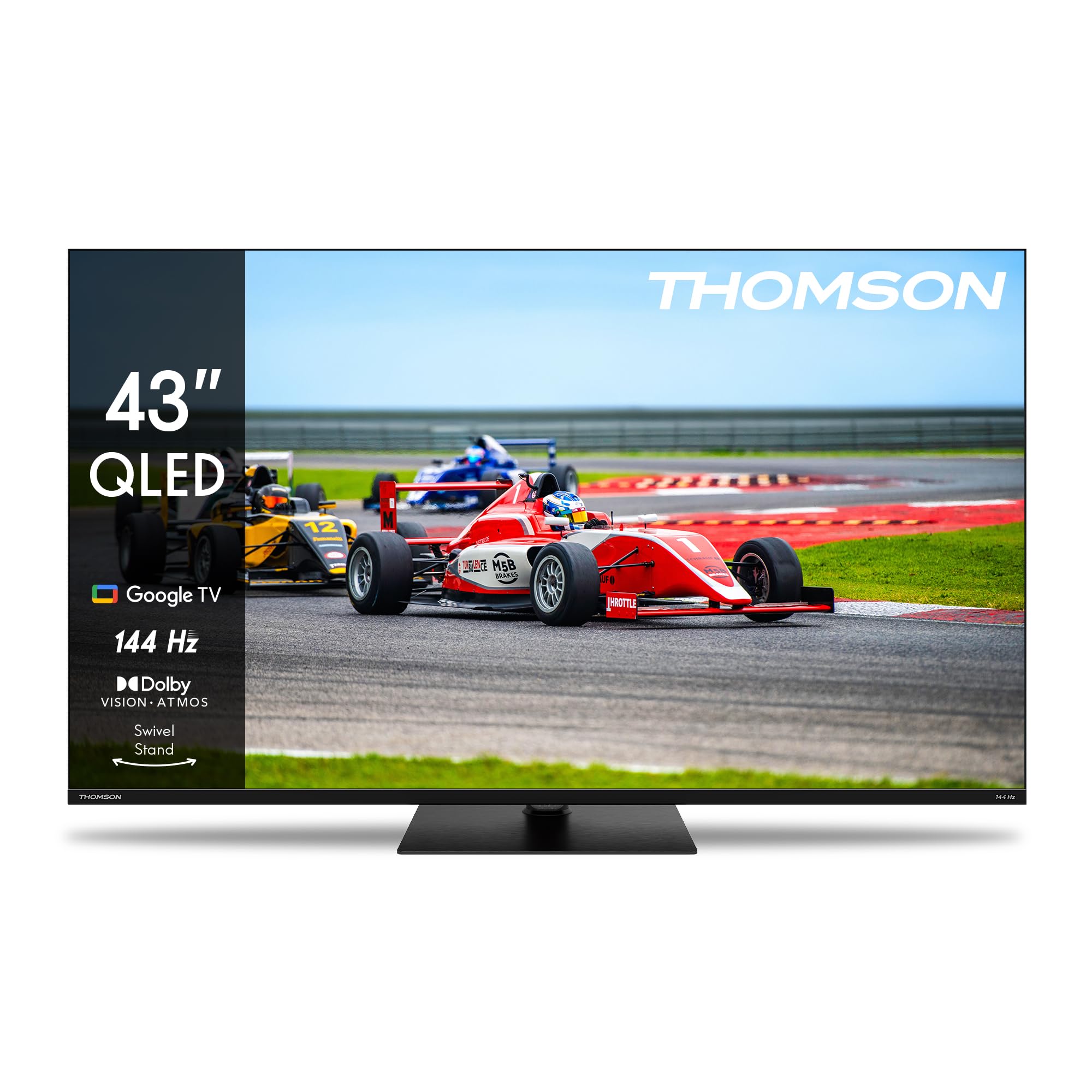 THOMSON 43 Cali (109cm) QLED Pro 144Hz Google Smart TV, Wi-Fi, Dolby Audio, HDR10, Bluetooth 5.1, Triple-Tuner (Kabel/Satelita/Antena), HDMI, CI+, A+ Płyta - 43QG7C14