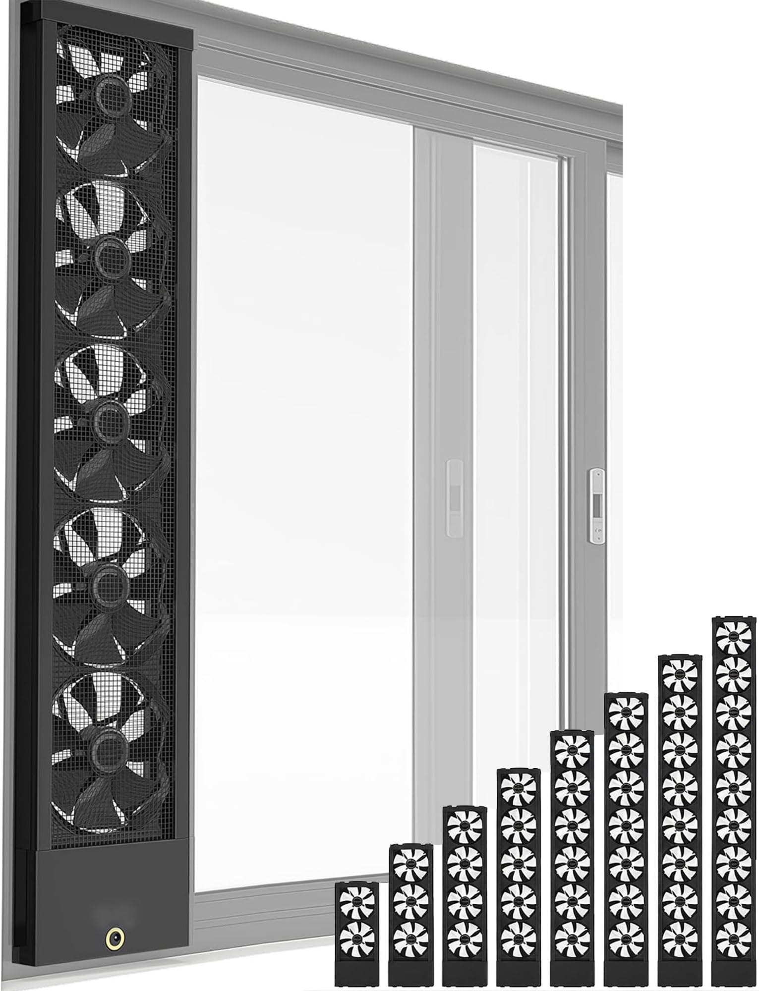 Ventilador de ventana vertical ajustable para refrescar y ventilar la cocina y el baño