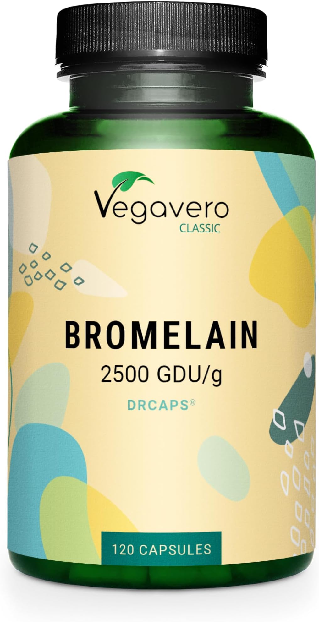 – Vegavero Bromelain 650 mg | High Strength - 2500 GDU/g | Gastro-Resistant DrCaps | NO Additives, Lab-Tested | Pure Pineapple Enzyme | 120 Capsules | Vegan