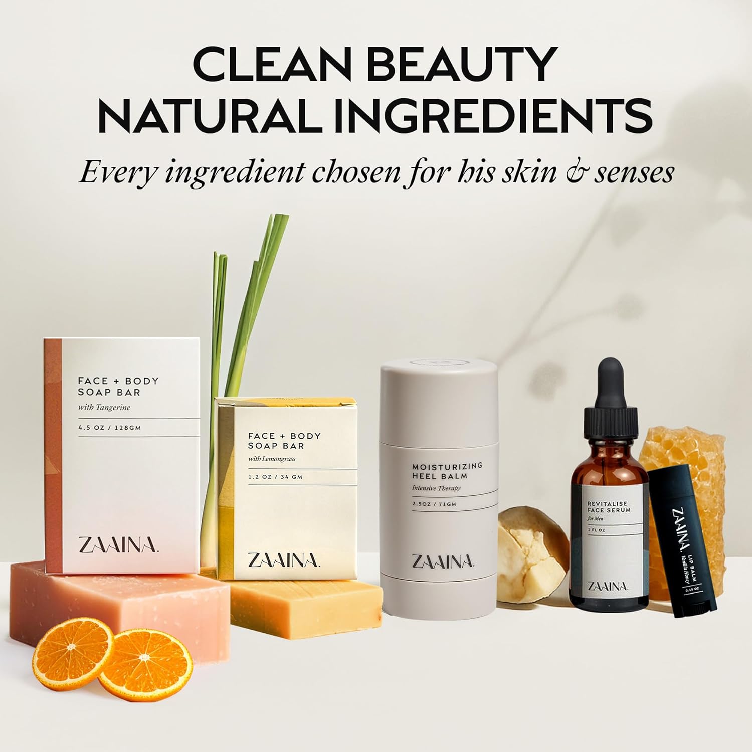 ZAAINA Men’s Spa Gift Set - Relaxing Spa Care Package, Luxury Natural Handmade Grooming Kit for Husband Dad Friend, Father's Day Gifts Ideas for Men, Birthday Gifts for Him