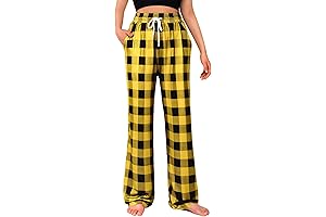 Buttery-Soft and Stylish: Yellow Plaid Pajama Pants for a Cozy Night's Sleep