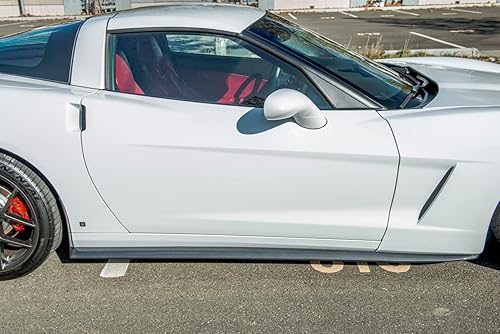 Repuesto para modelos base Chevrolet Corvette C6 2005-2013 Falda lateral estilo ZR1, extensión de paneles basculantes con par de aletas de barro