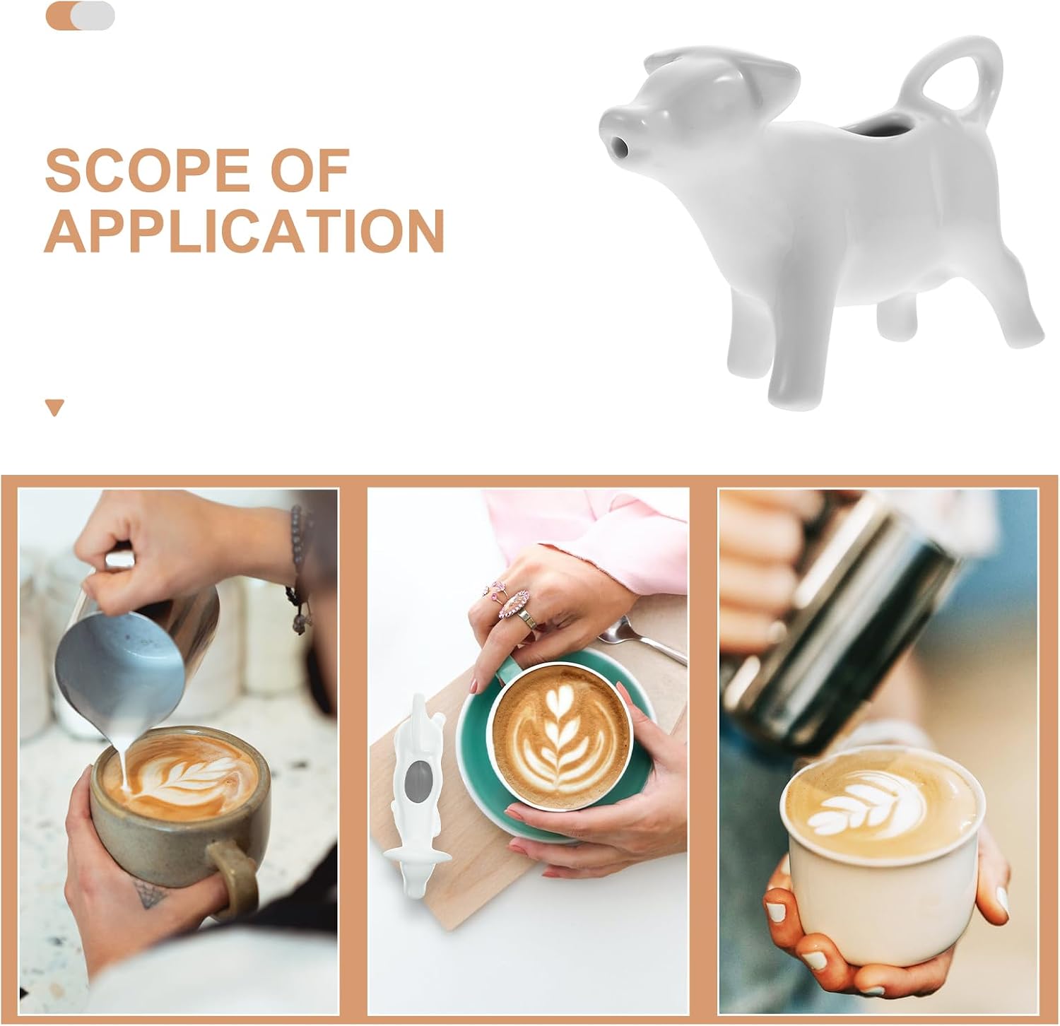 Healeved Ceramic Milk Jug Animal Shaped Sauce Cup Latte Art Cup Porcelain Creamer Pitcher for Coffee Milk Tea Juice Kitchen Dining