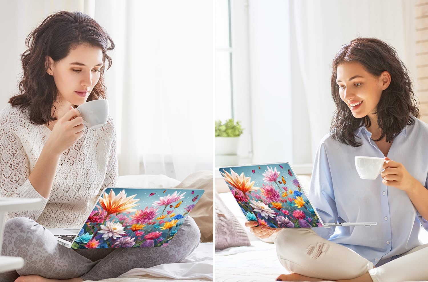 Tuiklol for 2025 2024 2023 MacBook Air 15 inch Case M4 M3 M2 Chip, Model A3241 A3114 A2941 Hard Shell Case with Keyboard Cover & Screen Protector for MacBook 15.3'' Cover,Multicolored Floral - Image 7