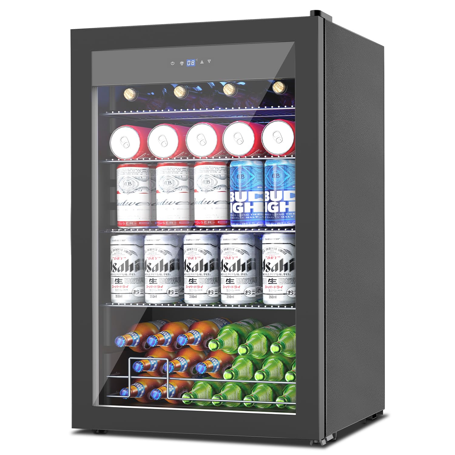 Amazon.co.jp: ドリンク冷蔵庫 96L 1～18℃ コンプレッサー式 自動
