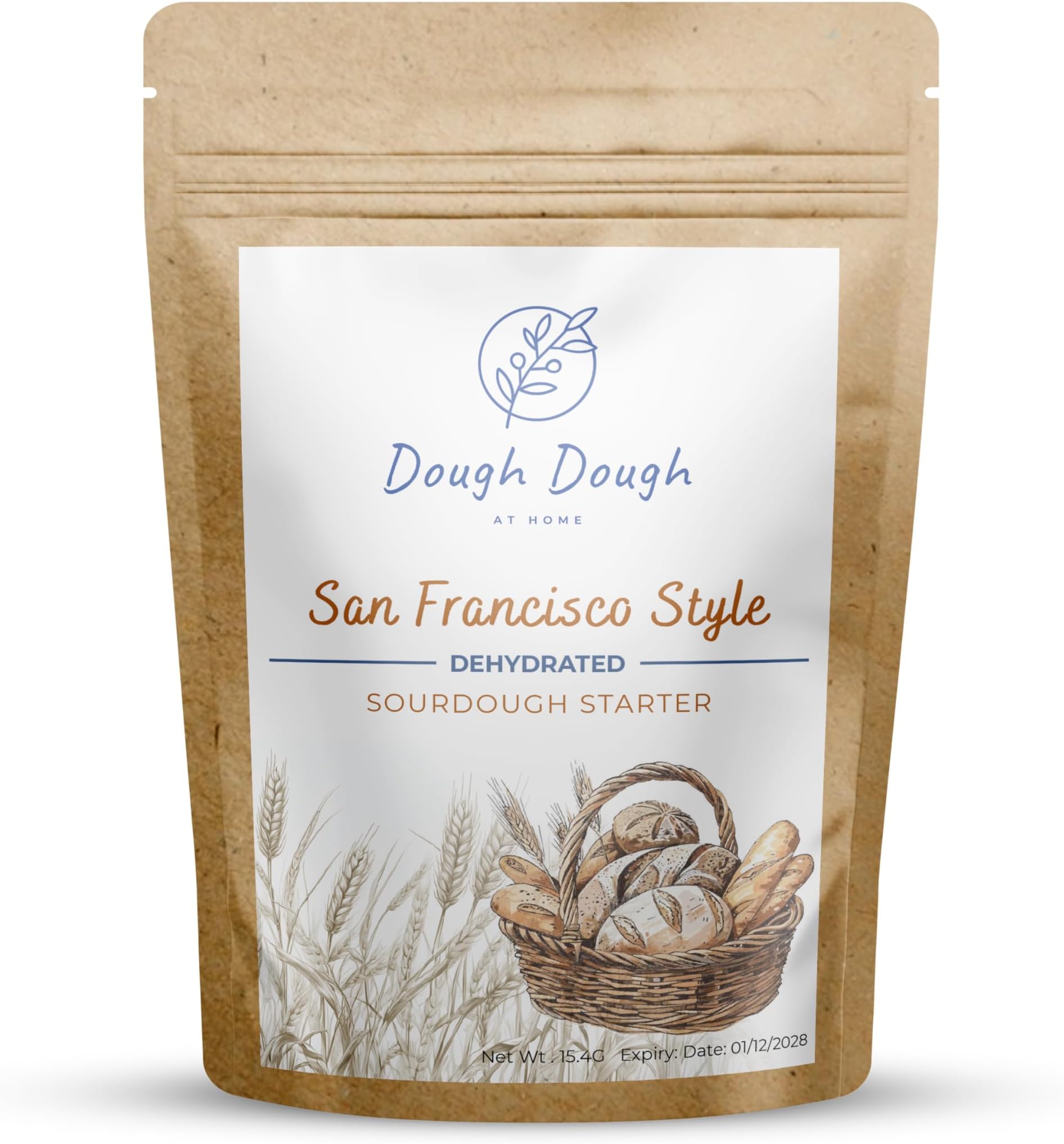 Dough Dough at home Sourdough starter San Francisco style, dehydrated starter (15.4 G) (Pack of 1, Natural)