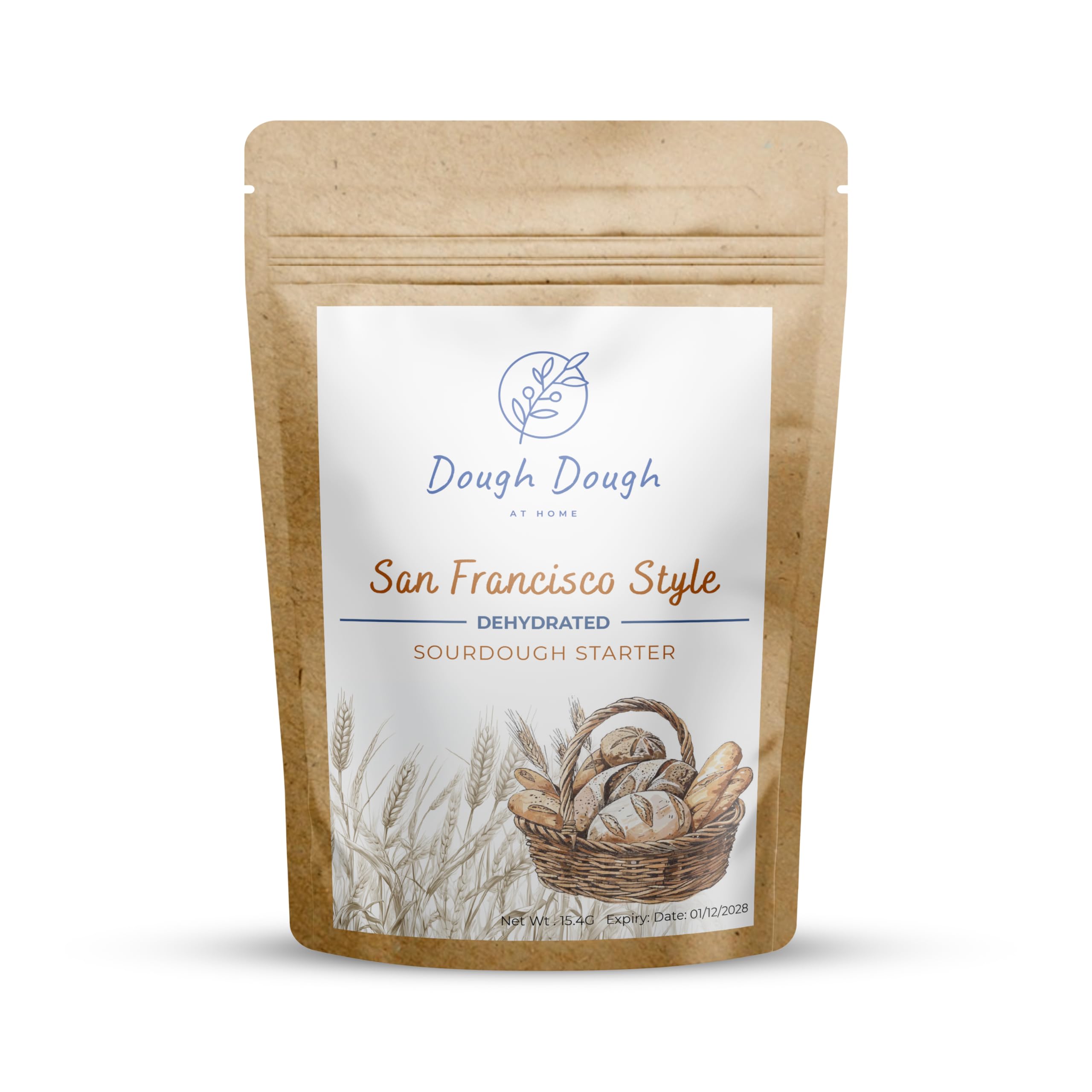 Dough Dough at home Sourdough starter San Francisco style, dehydrated starter (15.4 G) (Pack of 1, Natural)