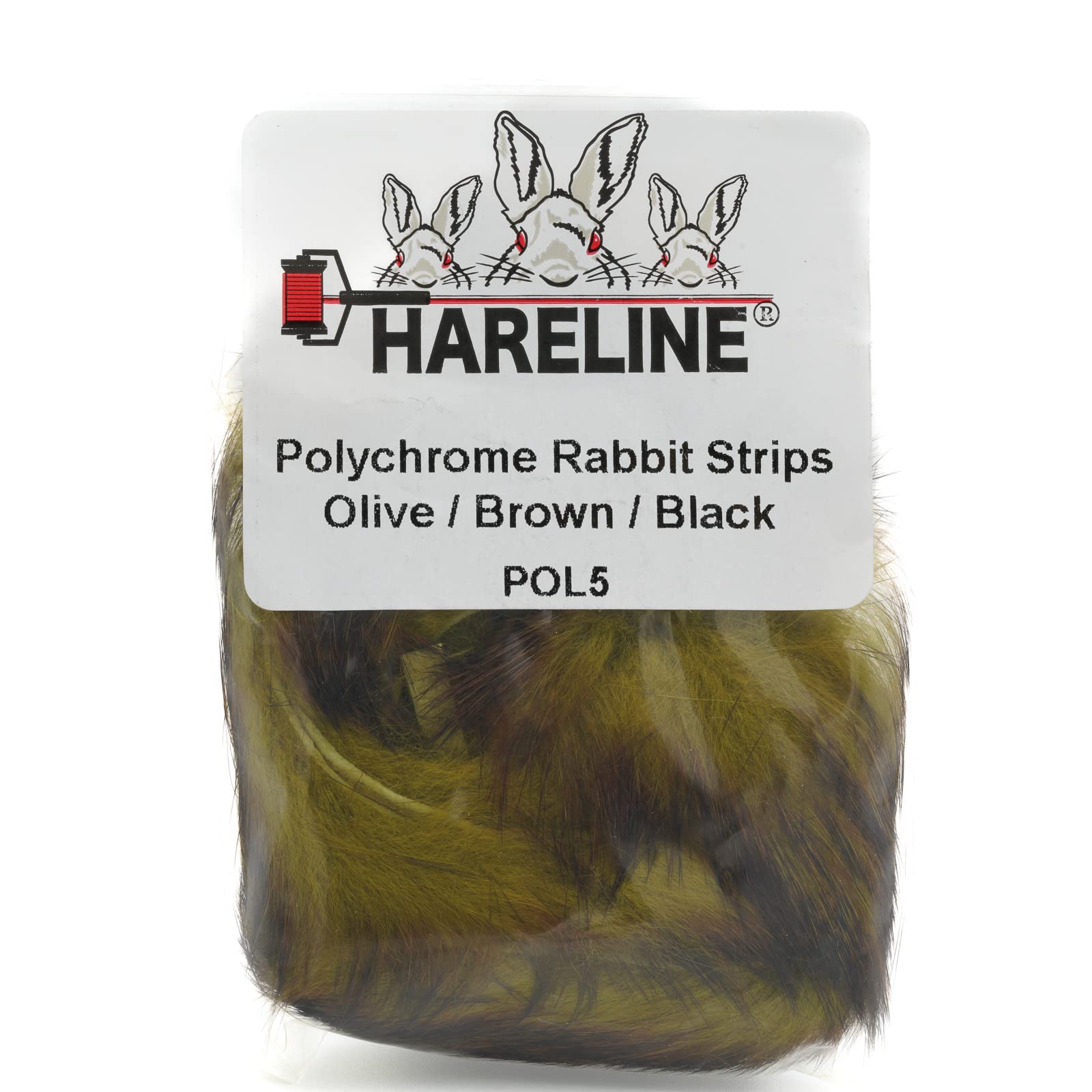 Hareline Fly Tying Polychrome Rabbit Strips - Multicolor Rabbit Fur for Streamers, Leeches & Baitfish Flies