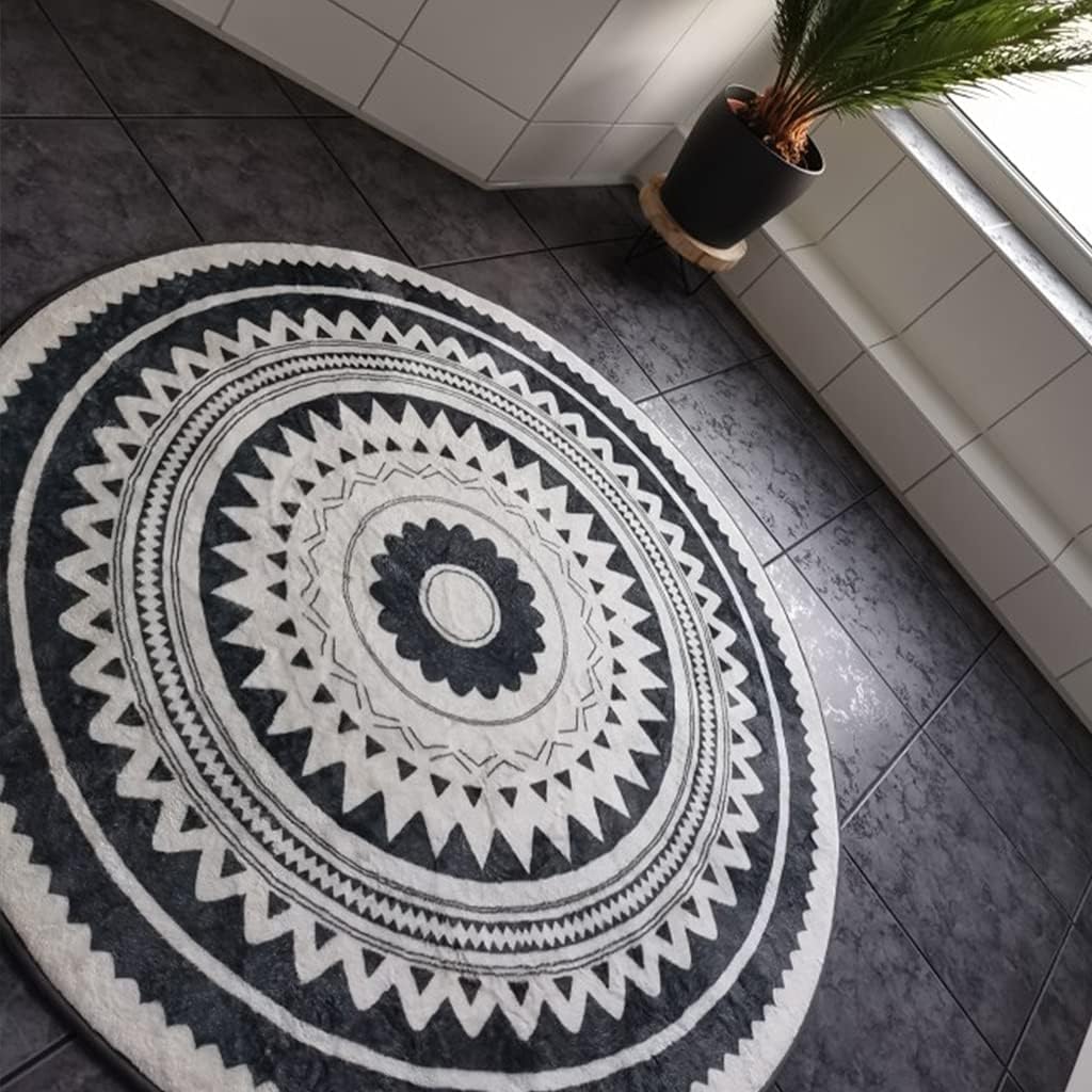 Nordic Modern Plush Floor Rug Round Carpet Playmat Game for Play Pad Home D