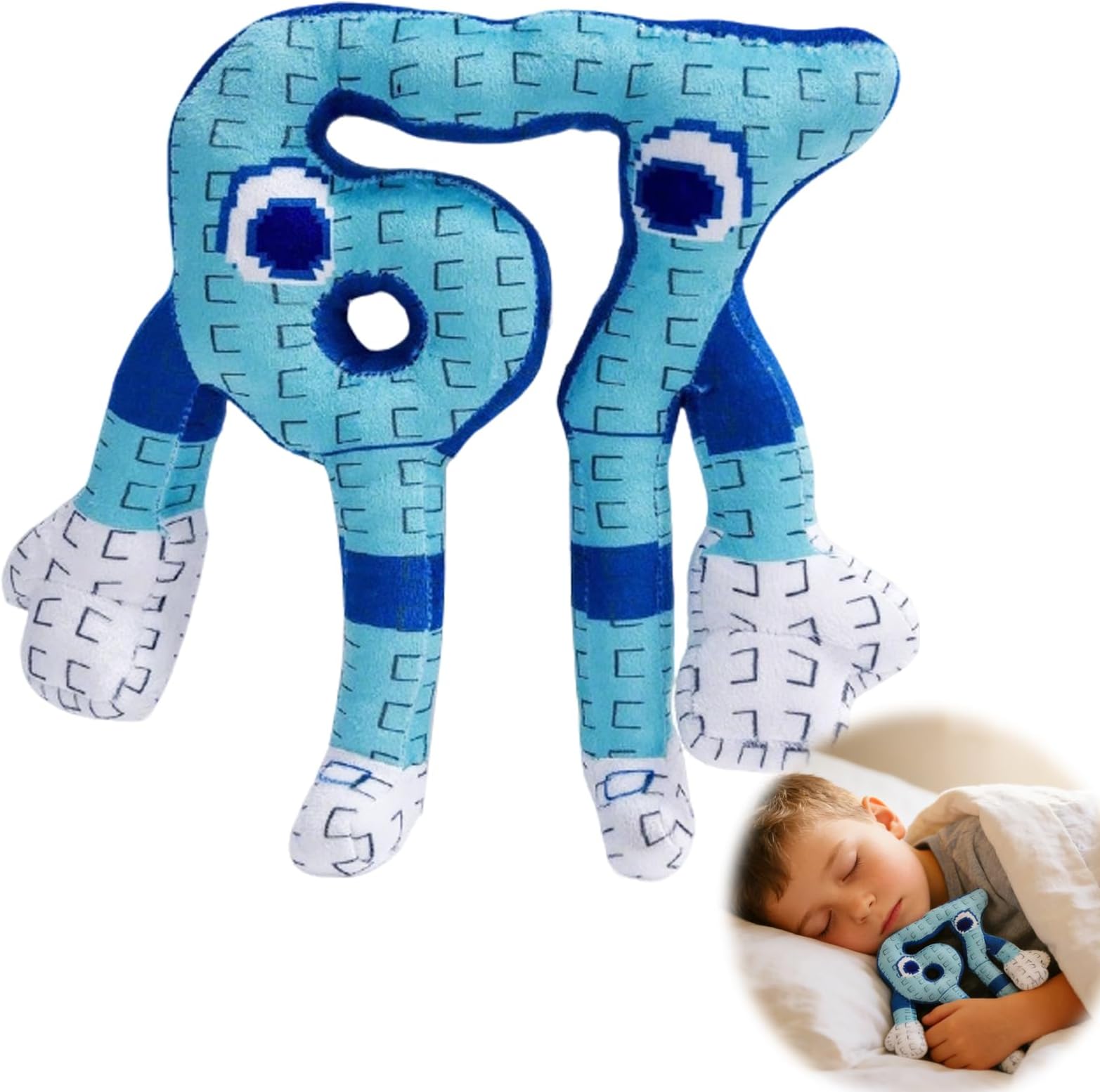 Blue Brainrot Plush Toy, 67 Brainrot Plush Style Soft Plushie Figure for Decoration, Collecting and Creative Gifting