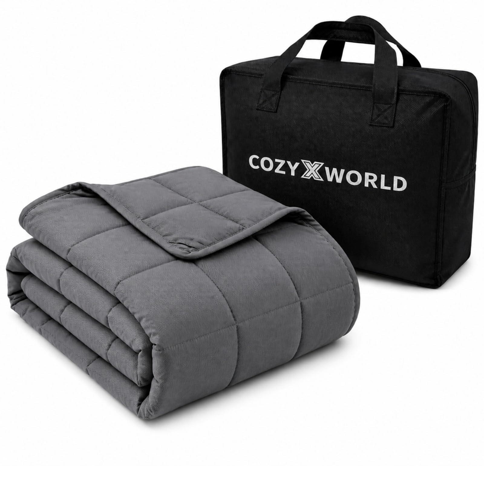 COZYXWORLD Weighted Blanket for Adults 6kg 125x180 cm Glass Beads Dark Grey — image 1
