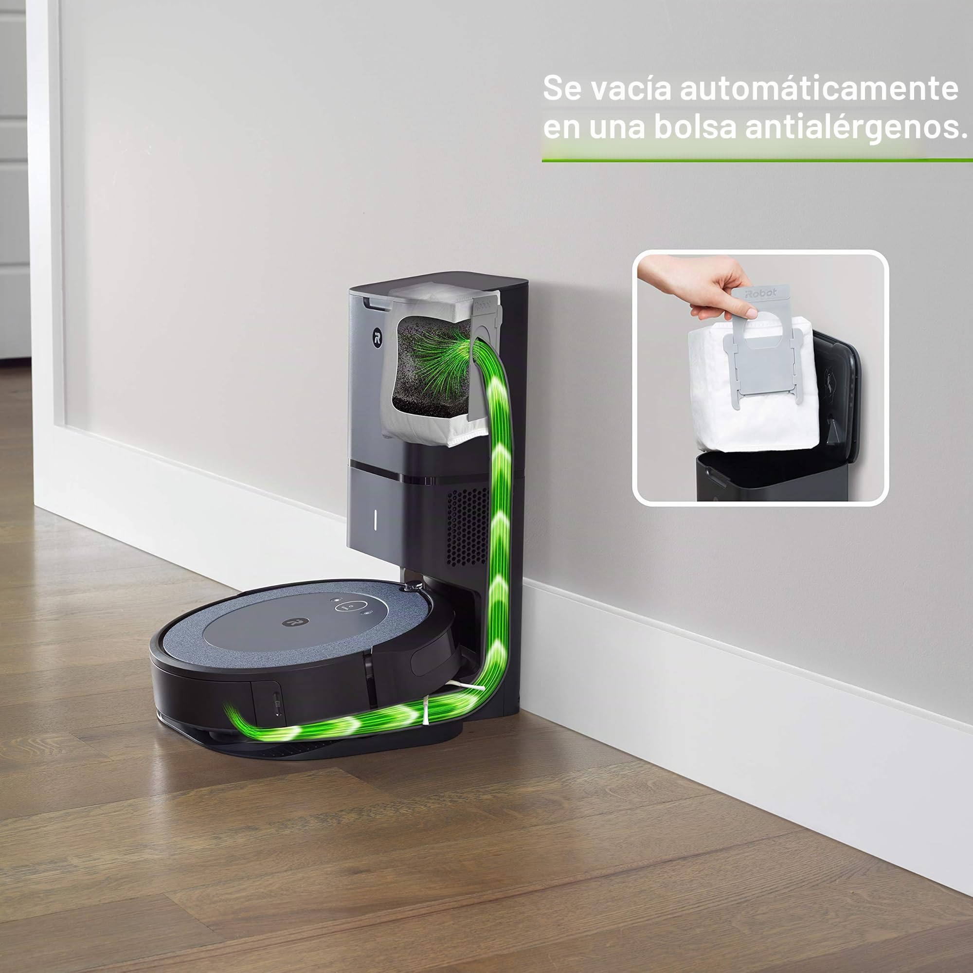 iRobot Robot Aspirador Roomba i3+ - Autovaciado automático de Suciedad - Ideal para Mascotas - Sugerencias Personalizadas - Compatible con tu Asistente de Voz y tecnología de Coordinación Imprint